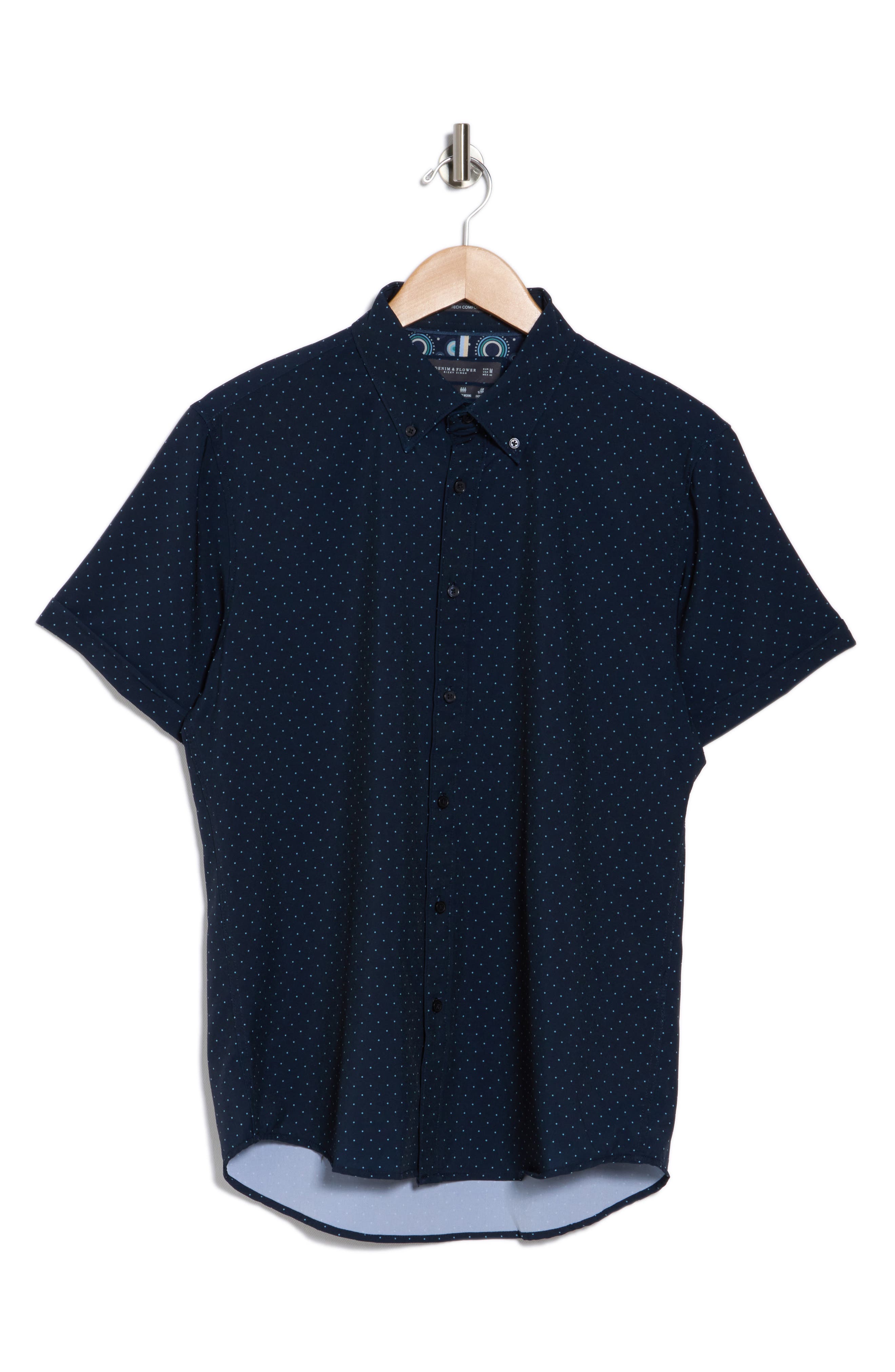 DENIM AND FLOWER Navy White Dot Tech Shirt (Men) | Nordstromrack