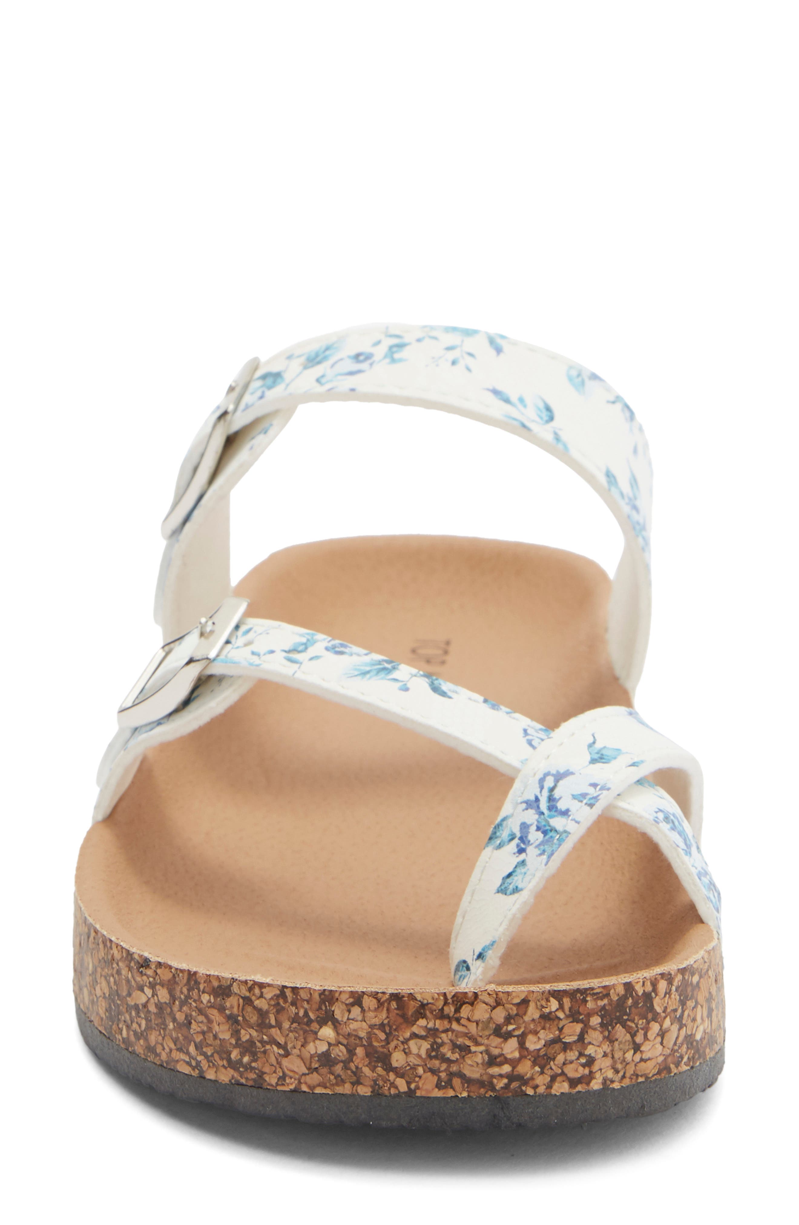 TOP MODA Amara Toe Loop Sandal, Alternate, color, White Pu