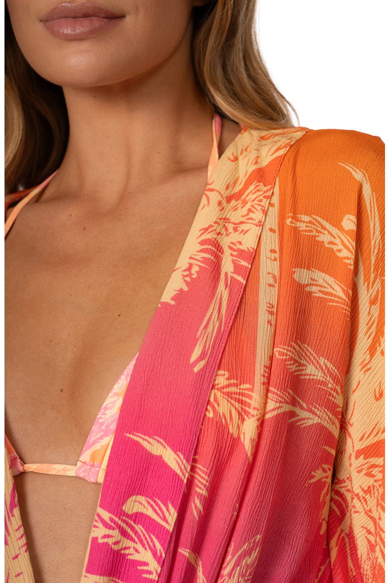 Sunwashed Palms Cover-Up Caftan, Alternate, color, OPEN PINK