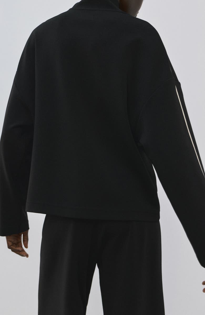 MANGO Half Zip Sweatshirt, Alternate, color, Black