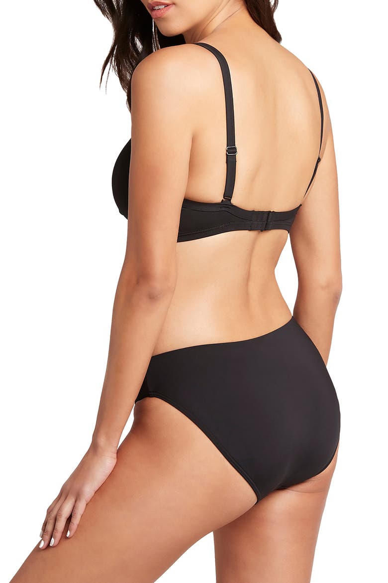 Cross Front Underwire Bikini Top, Alternate, color, BLACK