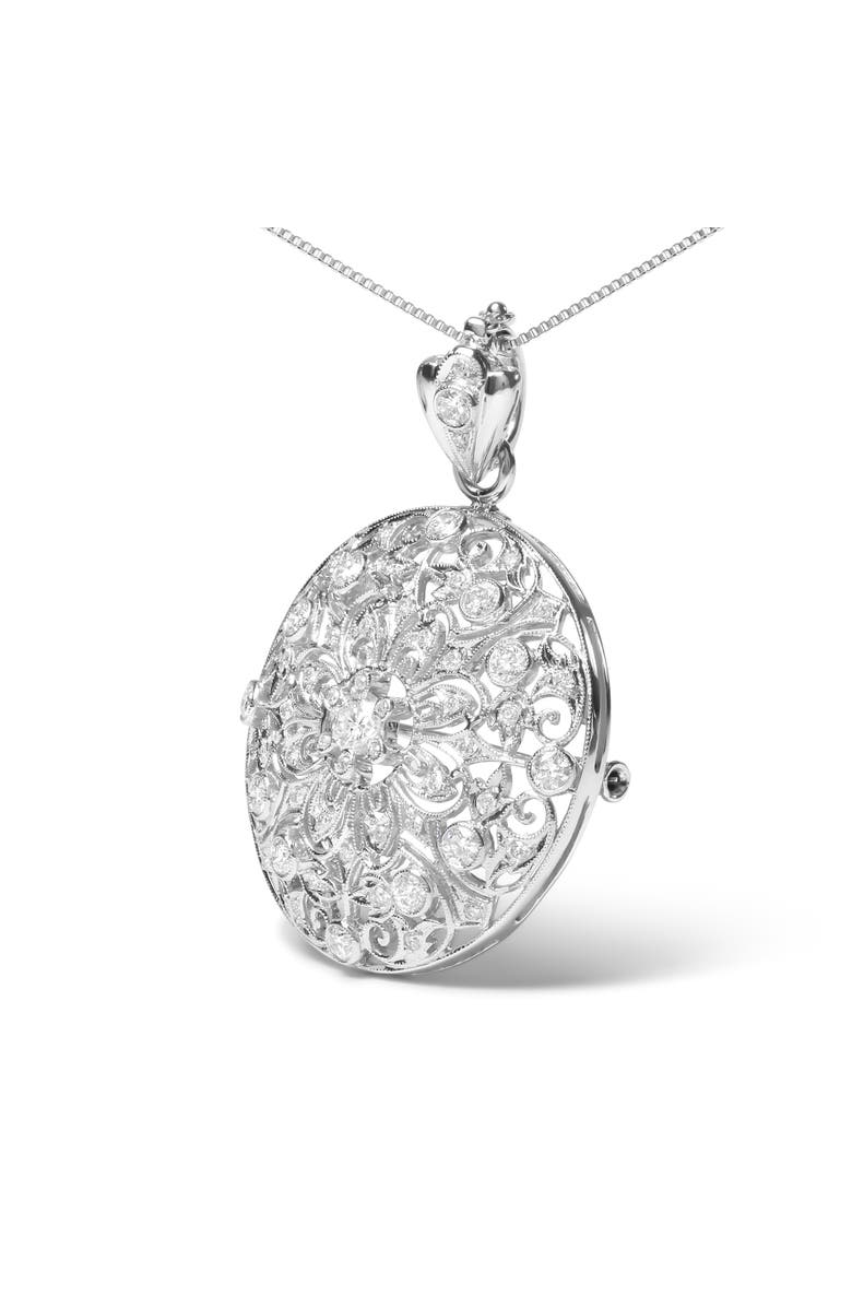 Haus of Brilliance 18K White Gold 1 5/6 Ctw Diamond Brooch Pin Pendant Necklace, Alternate, color, White