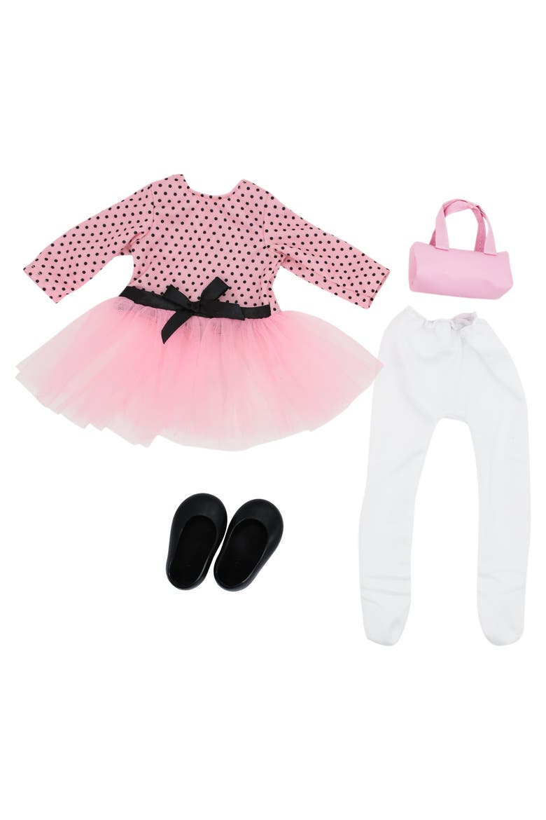 18" Doll Outfit Pink Tutu 5 Piece Outfit Set 3+, Main, color, Pink