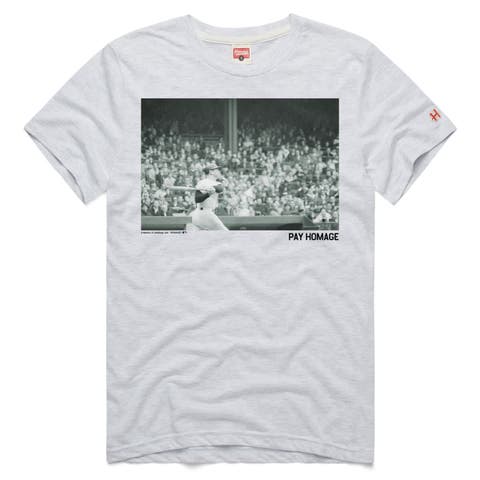 Men's Homage Mickey Mantle Ash New York Yankees Graphic Tri-Blend T-Shirt