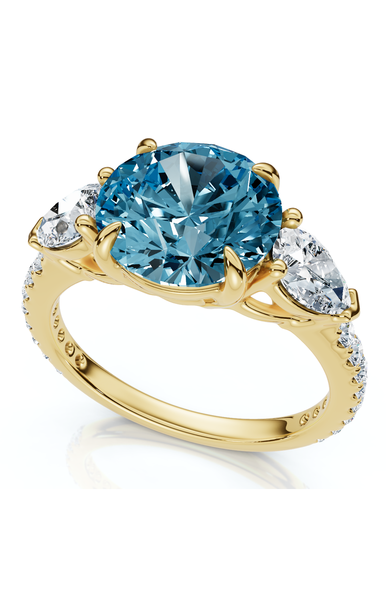 Bliss Diamond 3 1/2Ct Fancy Blue Lab Grown Accent Diamond Engagement Ring 14k Gold, Main, color, 14K Yellow Gold