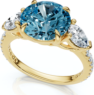 Bliss Diamond 3 1/2Ct Fancy Blue Lab Grown Accent Diamond Engagement Ring 14k Gold