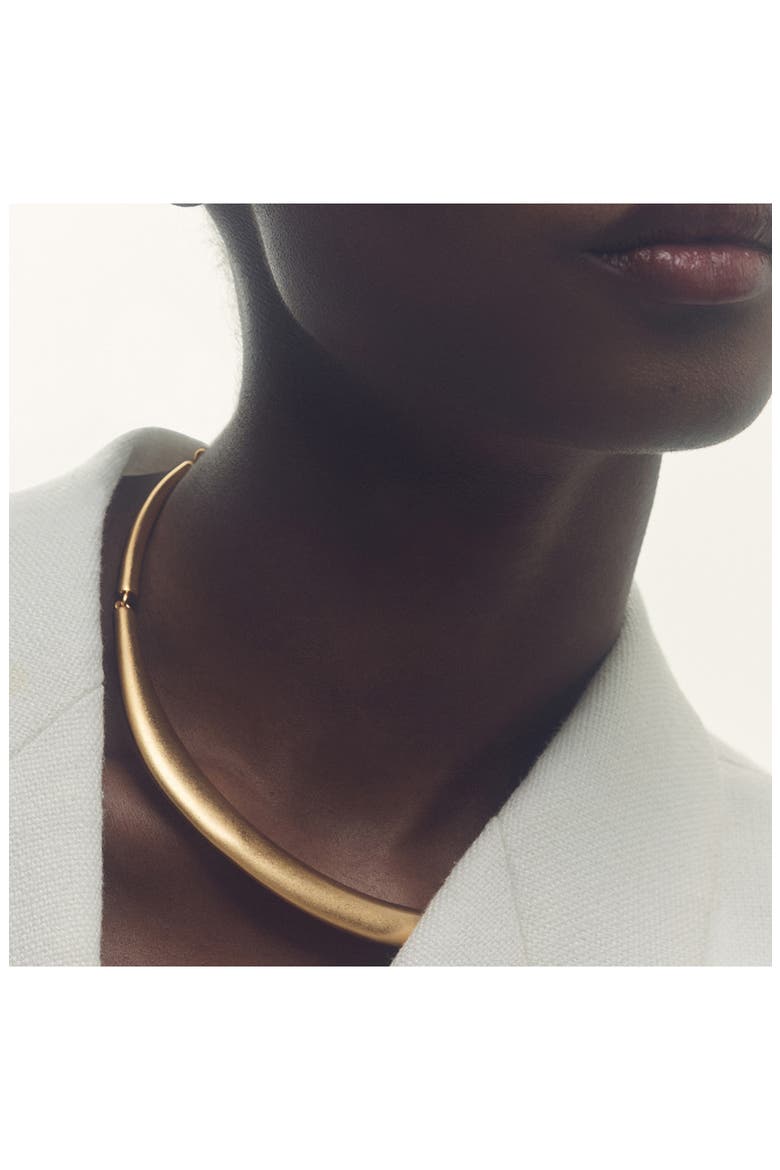 Poppy Polished Curve Collar Necklace, Alternate, color, GOLD TONE