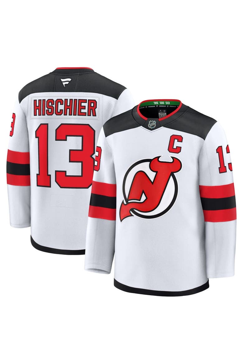 Men's Fanatics Nico Hischier White New Jersey Devils Away Premium Jersey, Main, color, White