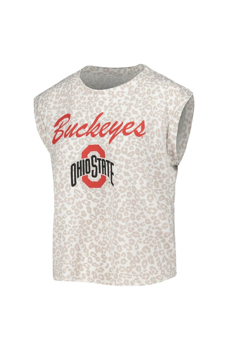 CONCEPTS SPORT Women's Concepts Sport Cream Ohio State Buckeyes Montana T-Shirt & Shorts Sleep Set, Alternate, color, Cream