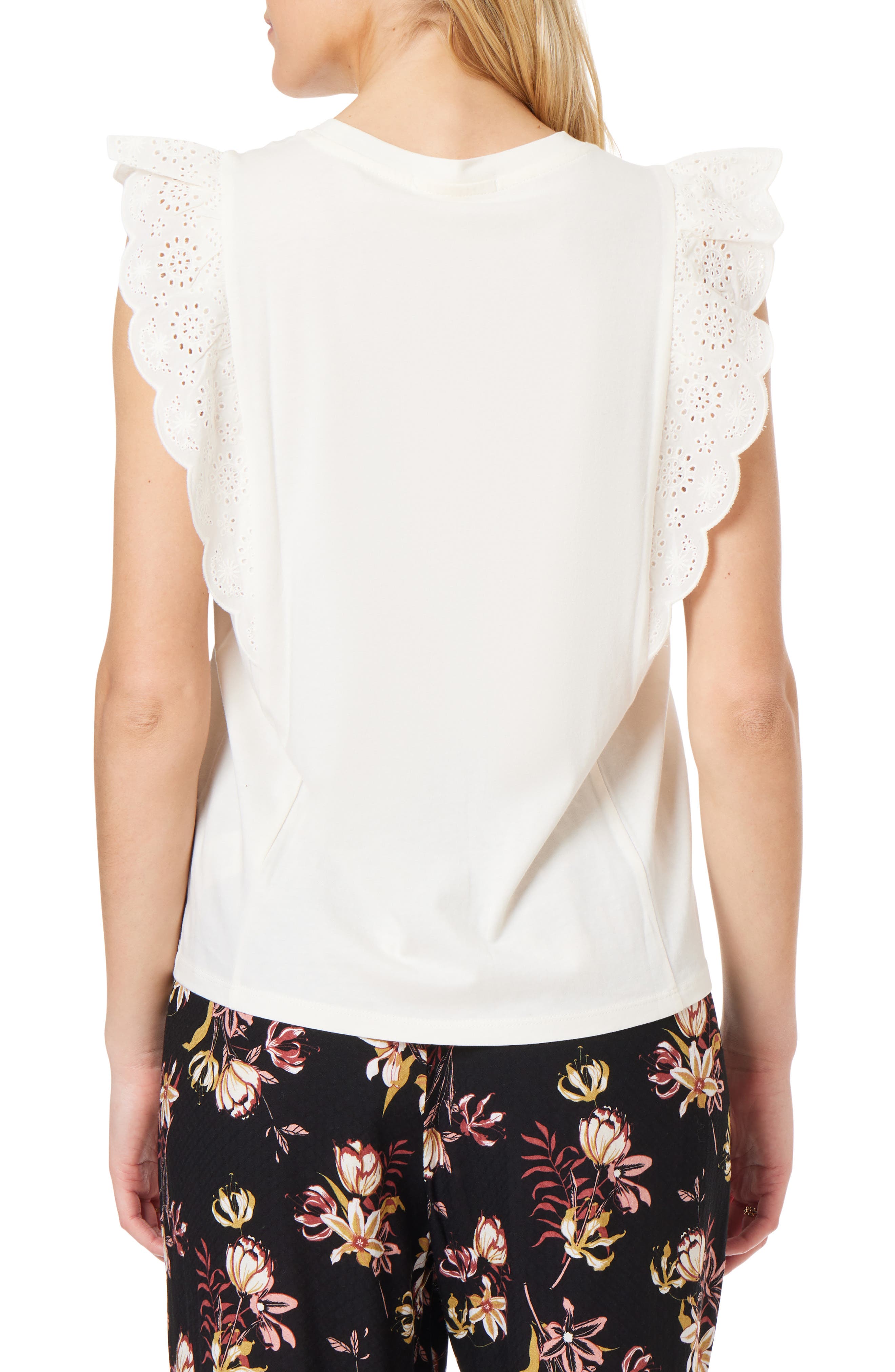 C & C California Presley Eyelet Cap Sleeve T-Shirt (Women) | Nordstromrack