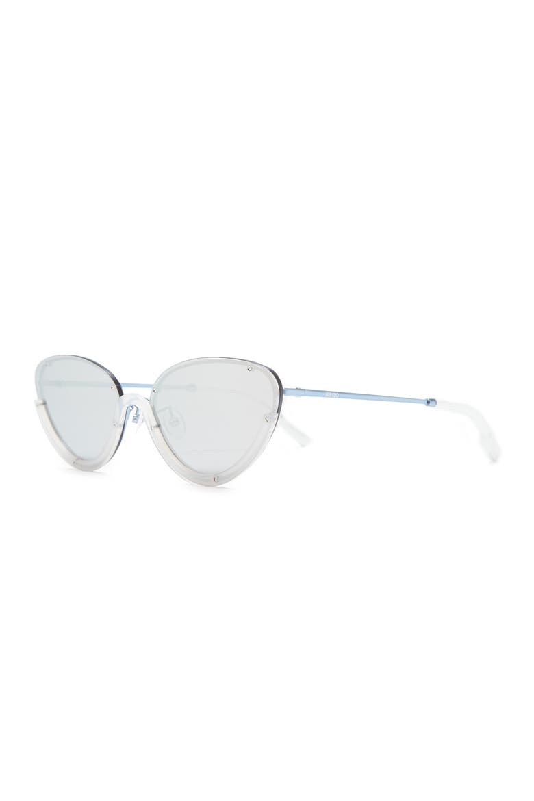 62mm Cat Eye Sunglasses, Alternate, color, SHINY BLUE SMOKE MIRROR
