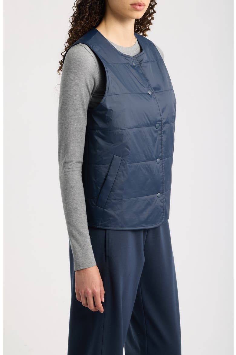 Round Neck Quilted Vest, Alternate, color, MARITIME