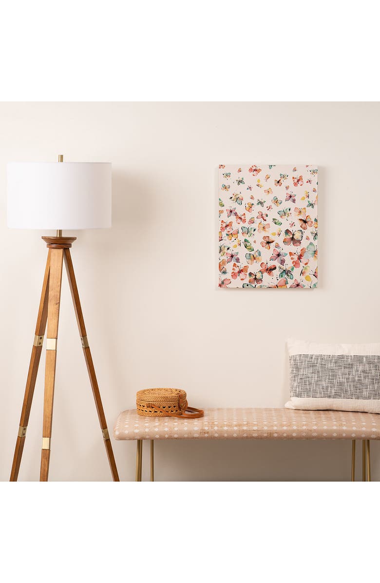 Deny Designs Ninola Design Butterfly Watercolor Canvas Wall Art, Alternate, color, 