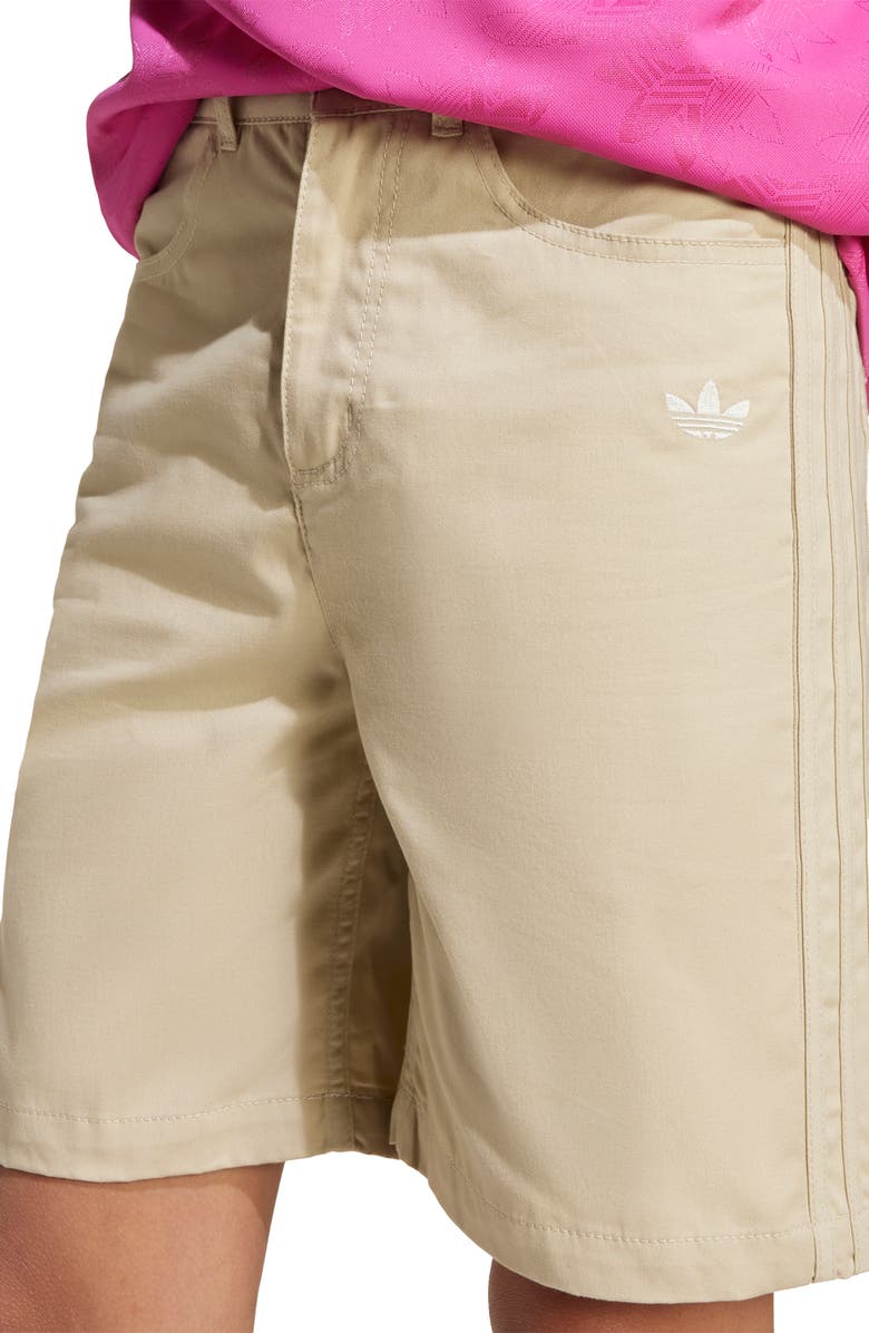 adidas Kids' Cotton Twill Shorts, Alternate, color, Stone Khaki