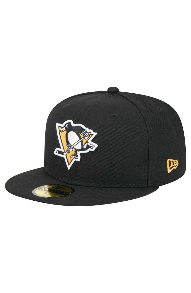 New Era Men's New Era Black Pittsburgh Penguins Core 59FIFTY Fitted Hat, Main, color, Black