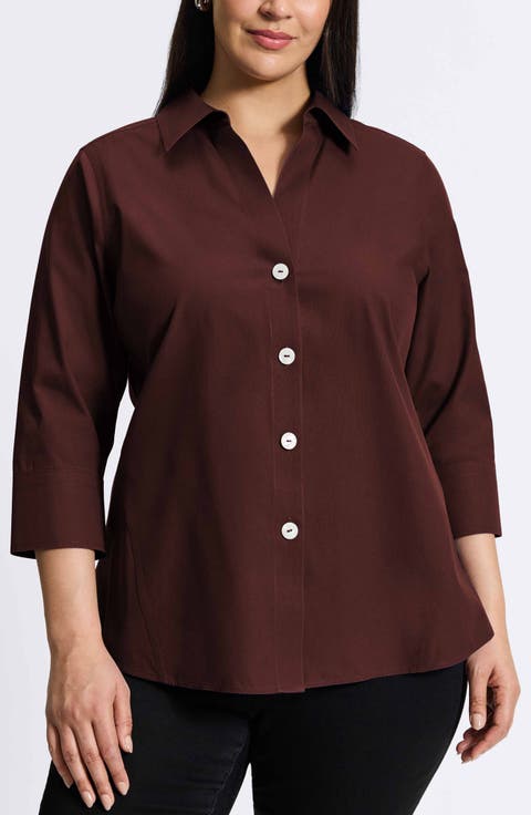 Paityn Non-Iron Button-Up Shirt (Plus)