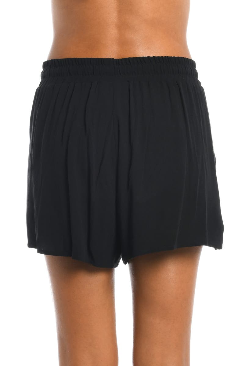 La Blanca Beach Cover-Up Shorts, Alternate, color, Black