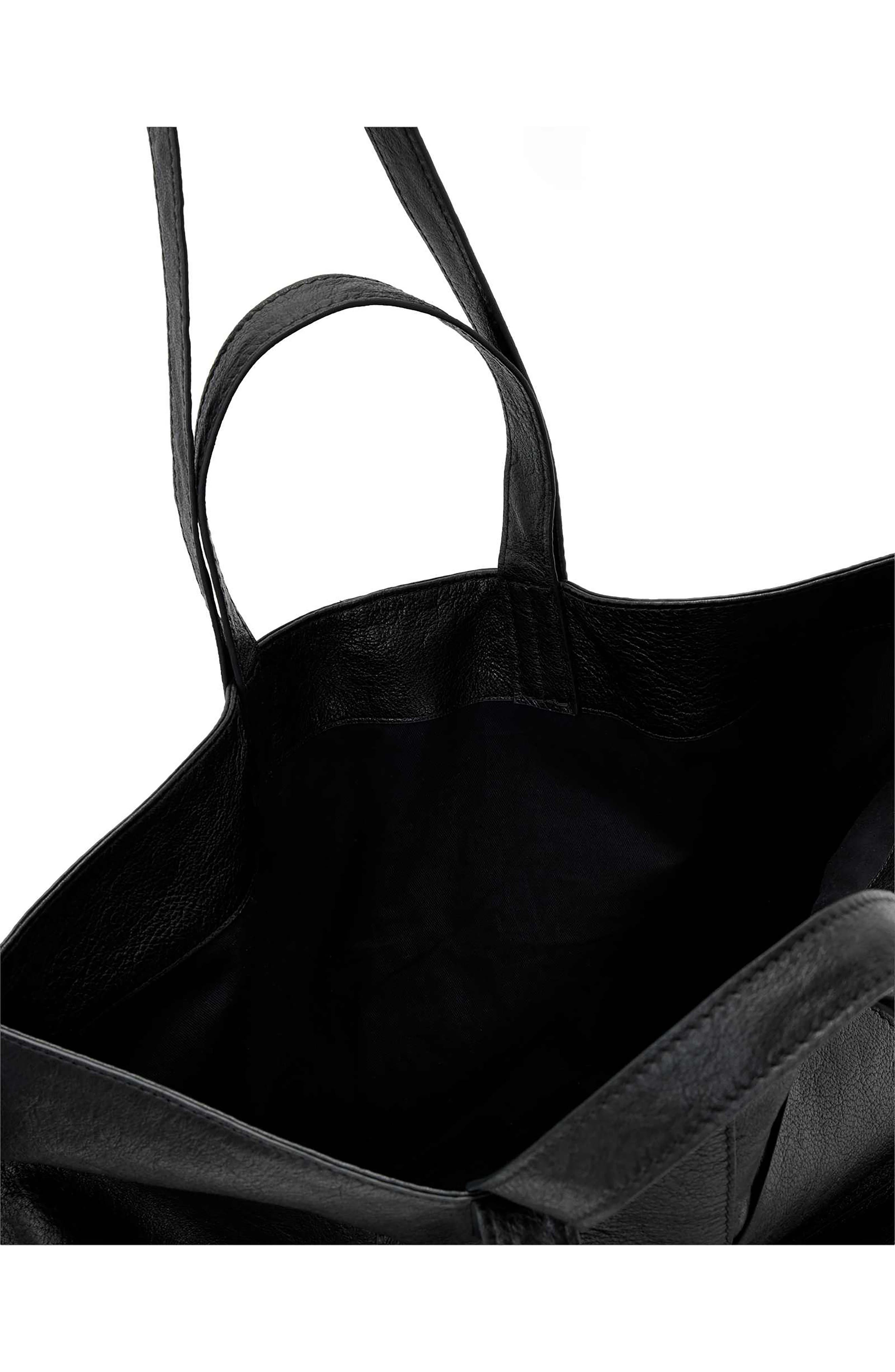 Lutece Leather Tote, Alternate, color, BLACK