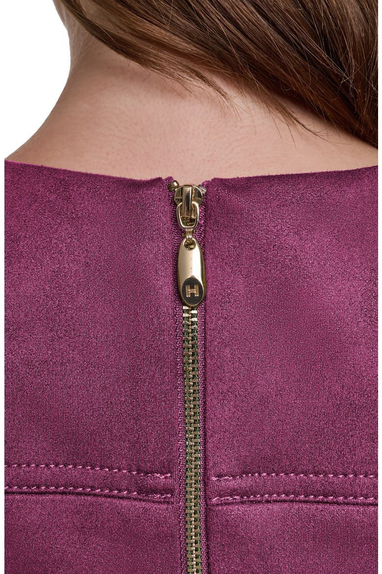 Sleeveless Faux Suede Sheath Dress, Alternate, color, BOYSENBERRY