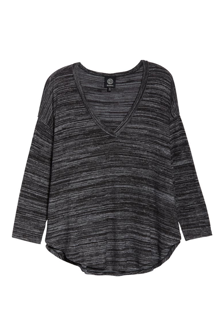 Space Dye Knit Top, Alternate, color, RAVEN MIX