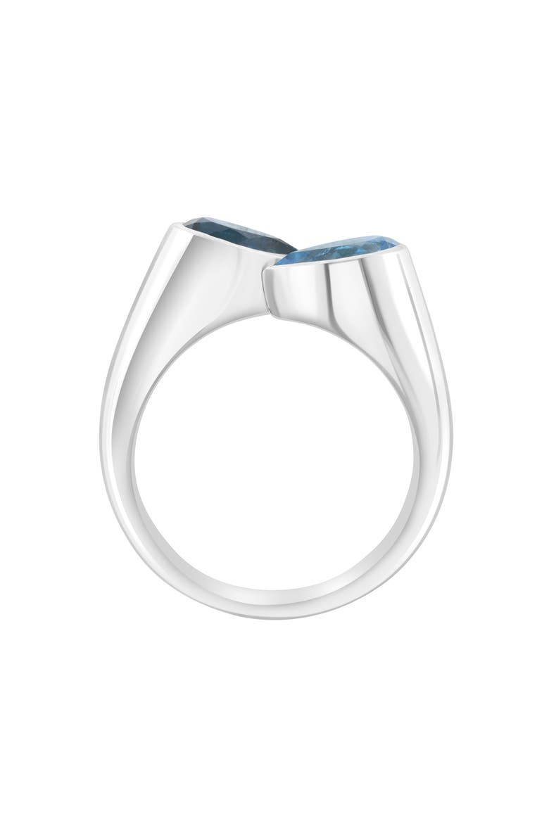 Sterling Silver Blue Topaz & London Blue Topaz Bypass Ring, Alternate, color, BLUE