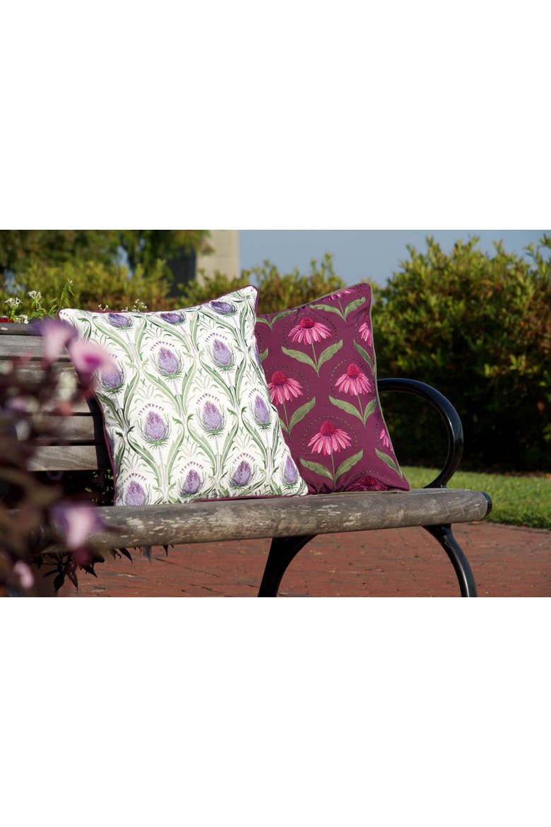 Coneflower Deco Pattern Accent Throw Pillow 20" x 20", Alternate, color, Purple