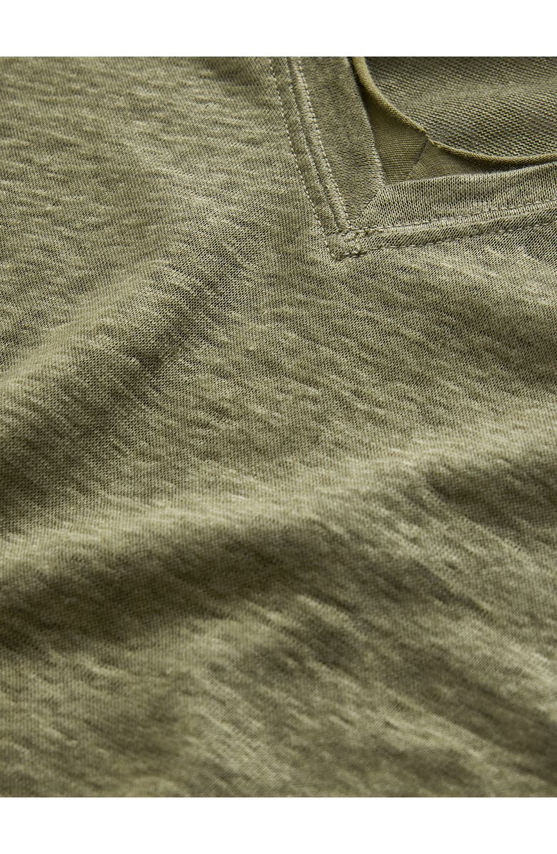 John Varvatos Wooster Slim Fit V-Neck Burnout Linen T-Shirt, Alternate, color, Moss Green