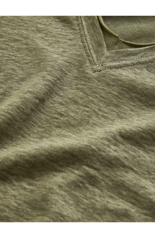 John Varvatos Wooster Slim Fit V-neck Burnout Linen T-shirt In Green