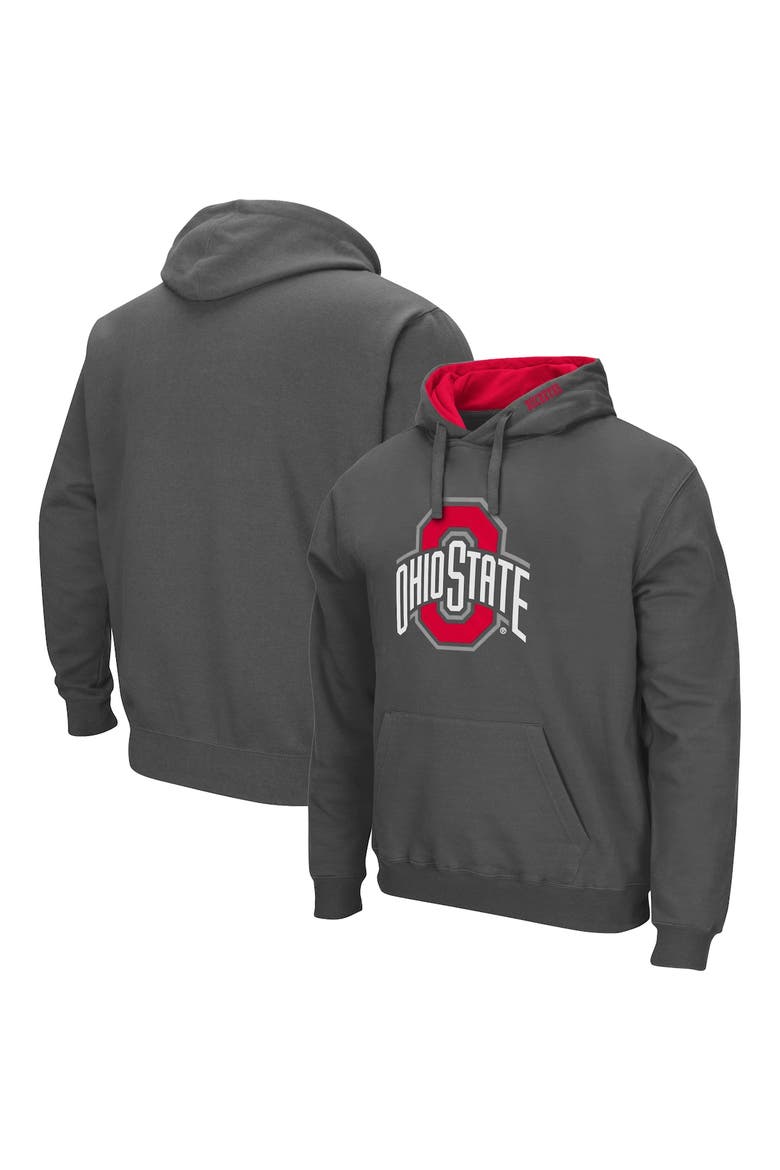 Men's Colosseum Charcoal Ohio State Buckeyes Arch & Logo 3.0 Pullover Hoodie, Alternate, color, Charcoal