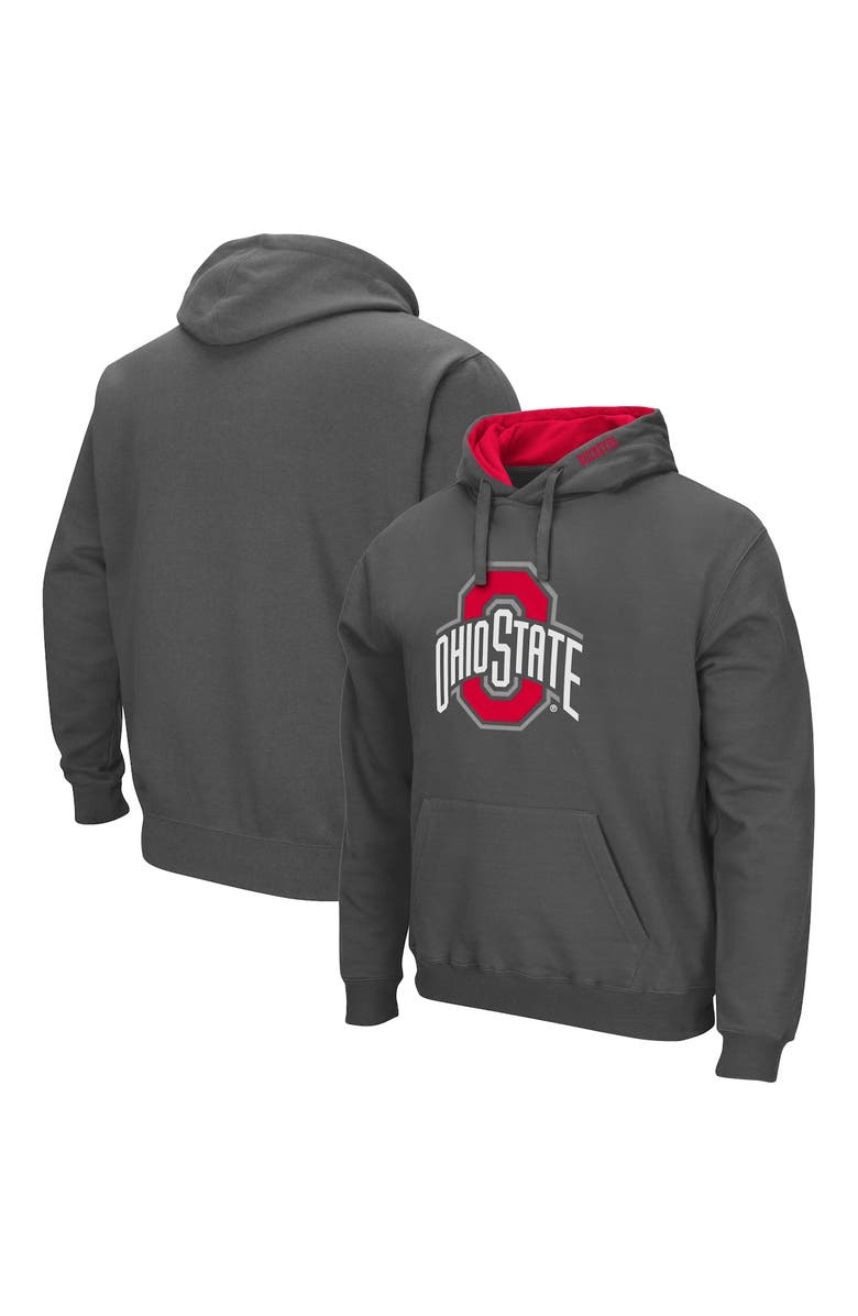 COLOSSEUM Men's Colosseum Charcoal Ohio State Buckeyes Arch & Logo 3.0 Pullover Hoodie, Alternate, color,