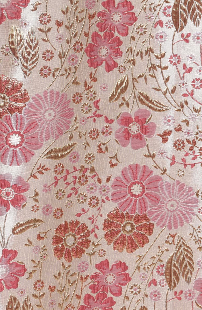Petal & Pup Yasmine Empire Floral Brocade Gown, Alternate, color, Pink Floral