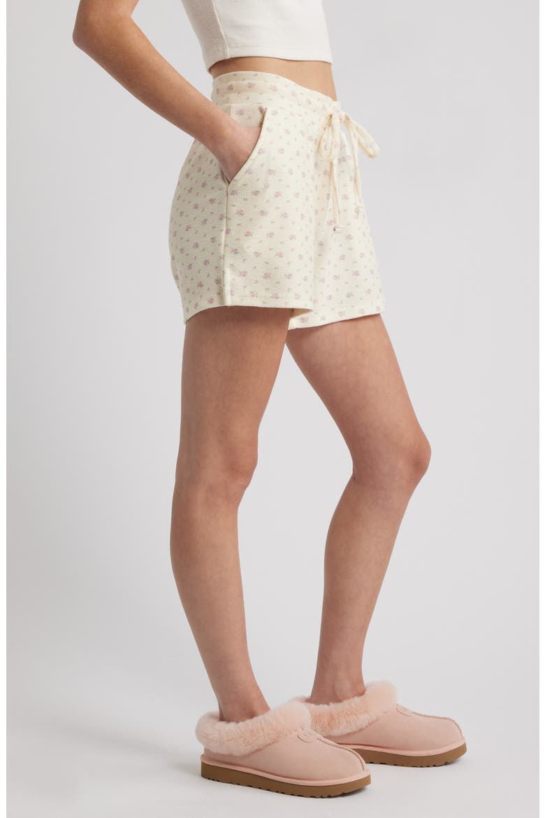 Flower Cloud Lounge Shorts, Alternate, color, CREAM