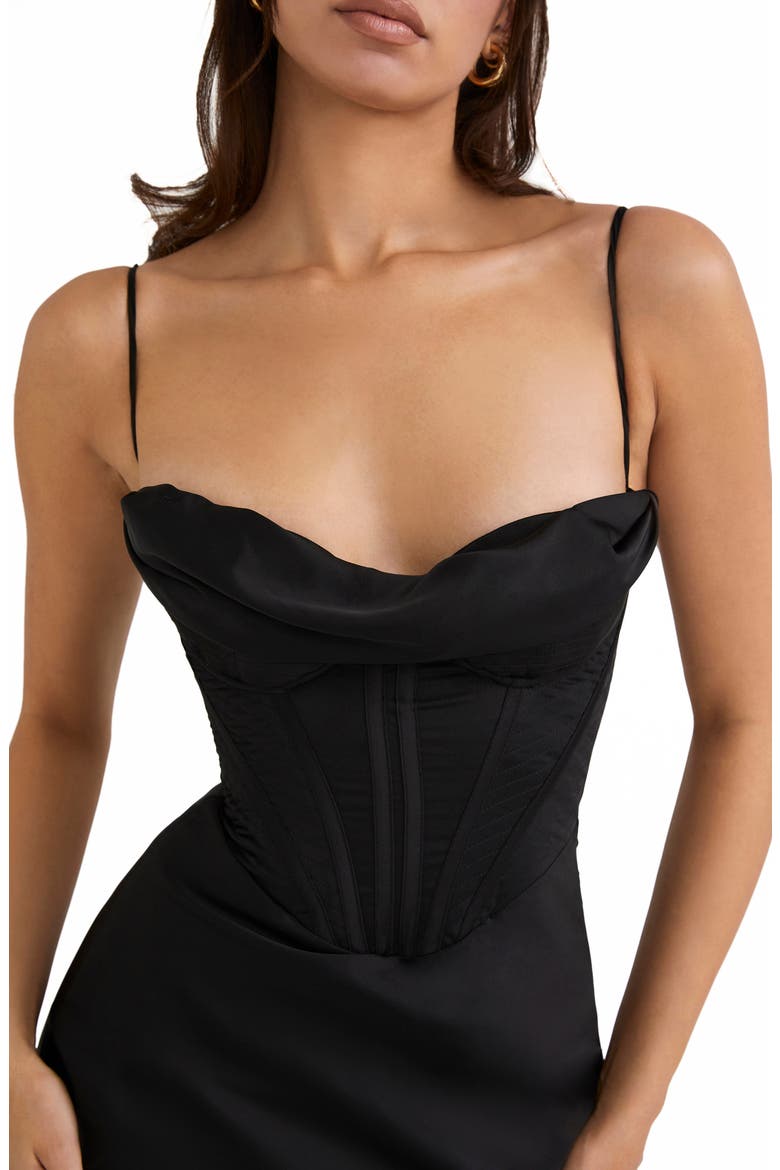 Charmaine Corset Dress, Alternate, color, BLACK