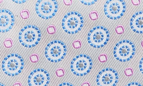 David Donahue Neat Silk Tie In Pearl