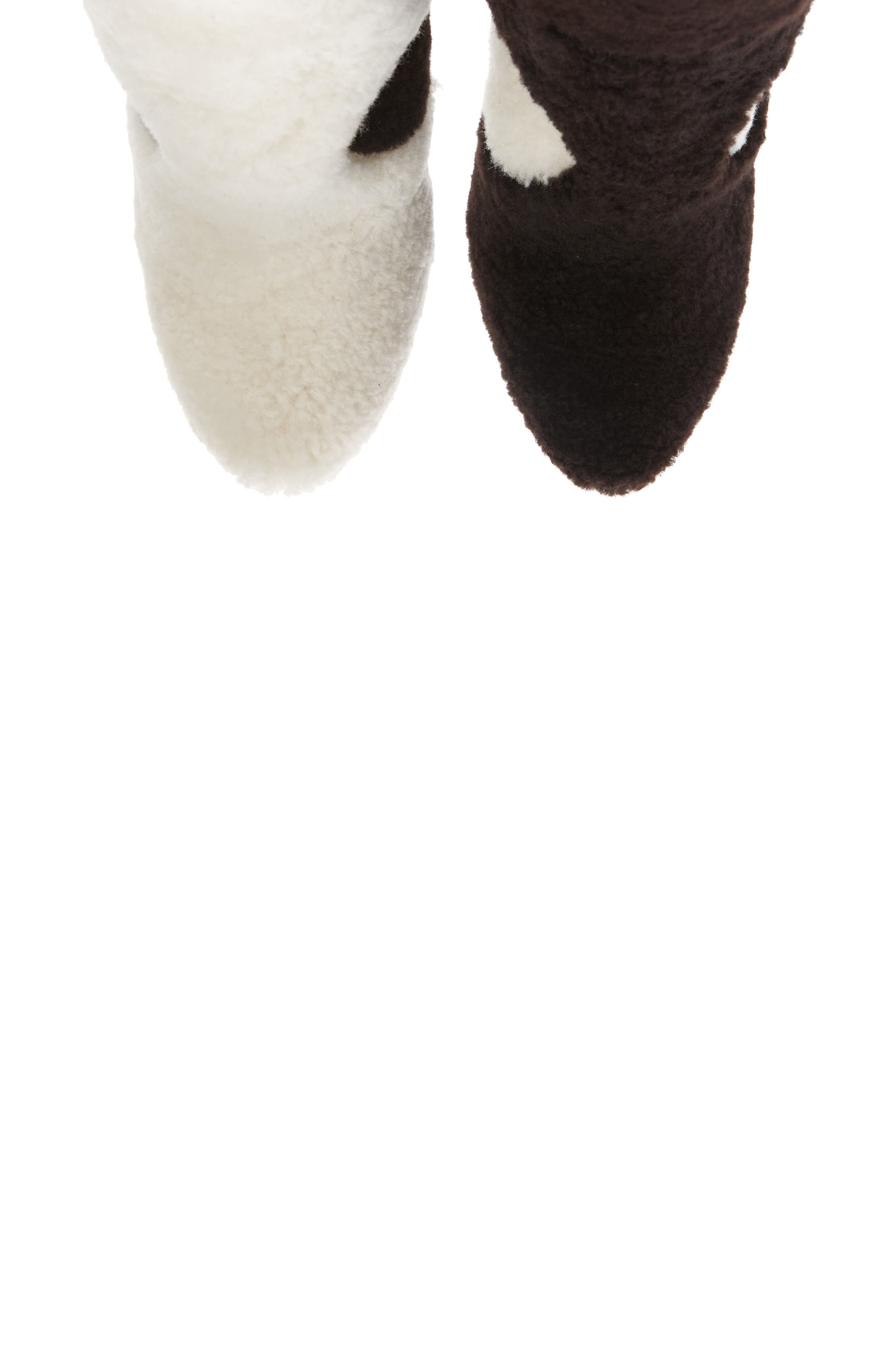 Yin Yang Genuine Shearling Boot, Alternate, color, DARK BROWN/CREAM
