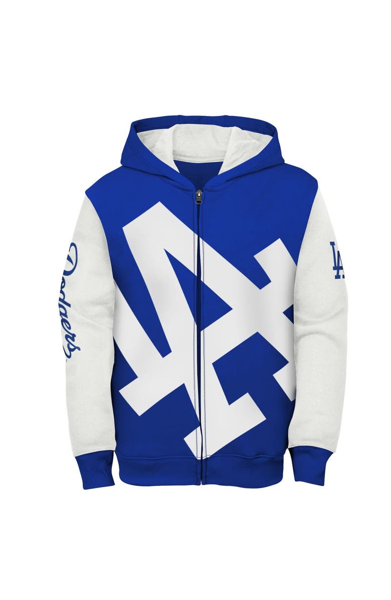 Outerstuff Youth Fanatics Branded Royal/White Los Angeles Dodgers Postcard Full-Zip Hoodie Jacket, Alternate, color, 
