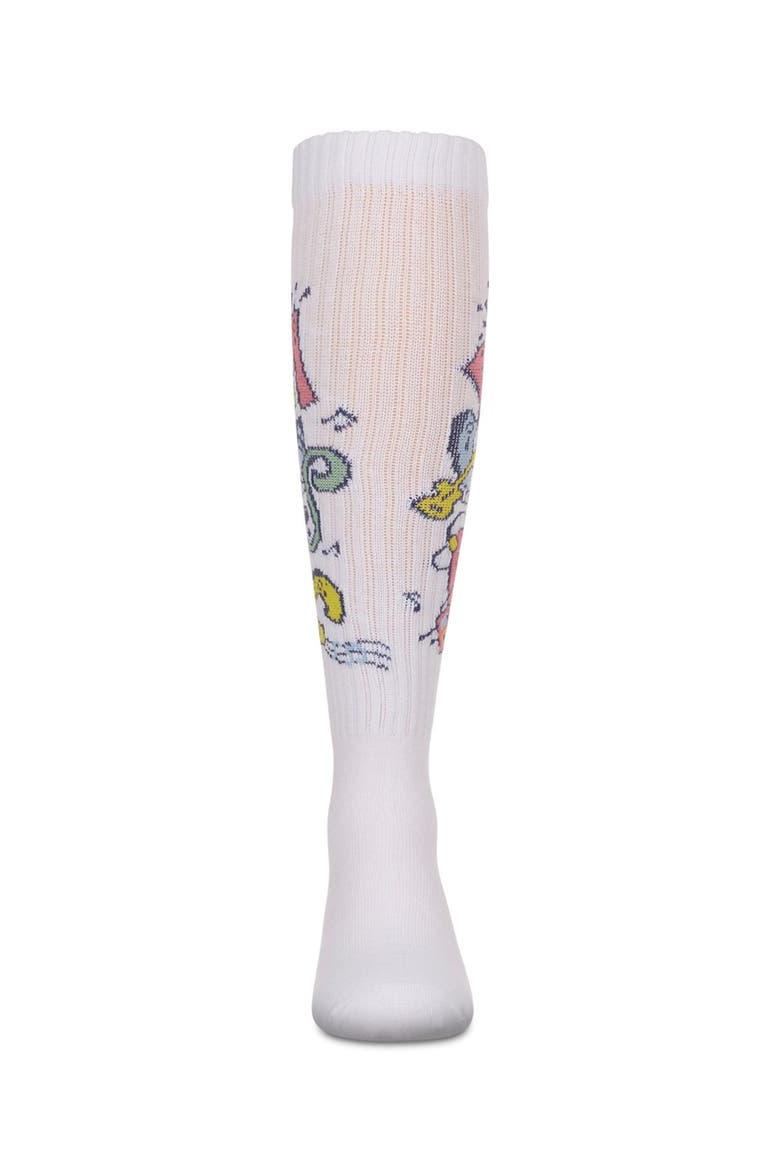 Ribbed Graffiti Camp Knee Sock, Alternate, color, White