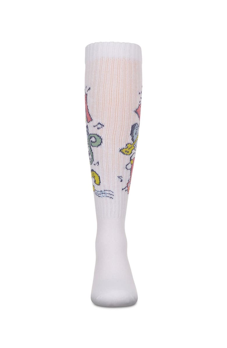MeMoi Ribbed Graffiti Camp Knee Sock, Alternate, color, White
