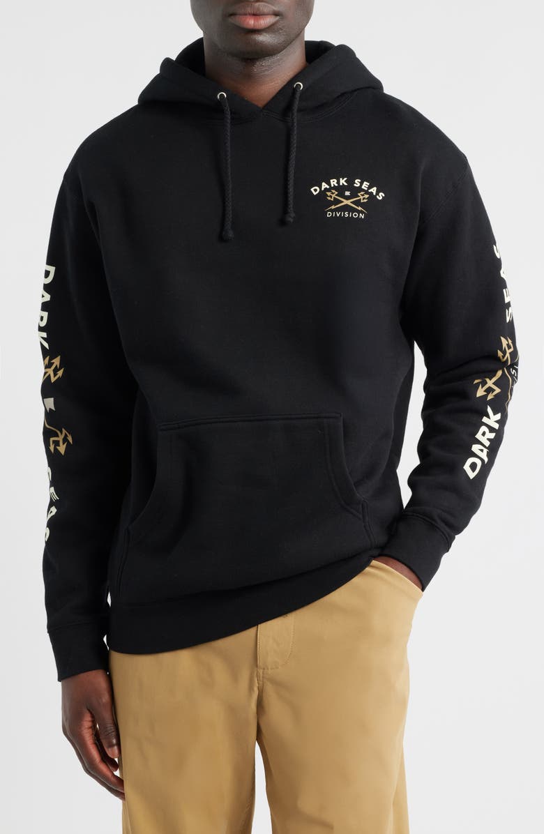 DARK SEAS Headmaster III Fleece Pullover Hoodie, Main, color, Black