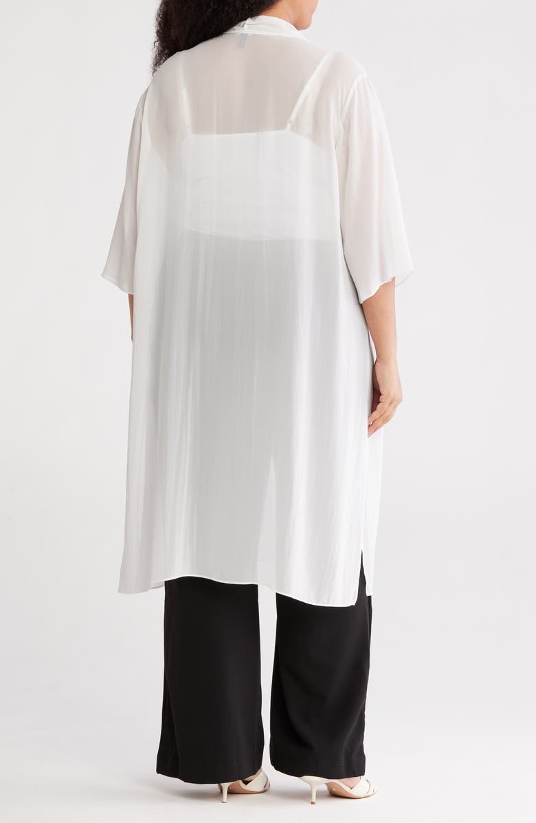 Eileen Fisher Sheer Silk Georgette Wrap, Alternate, color, Ivory