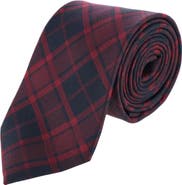 Trafalgar Kincade Red Blackwatch Plaid Silk Necktie
