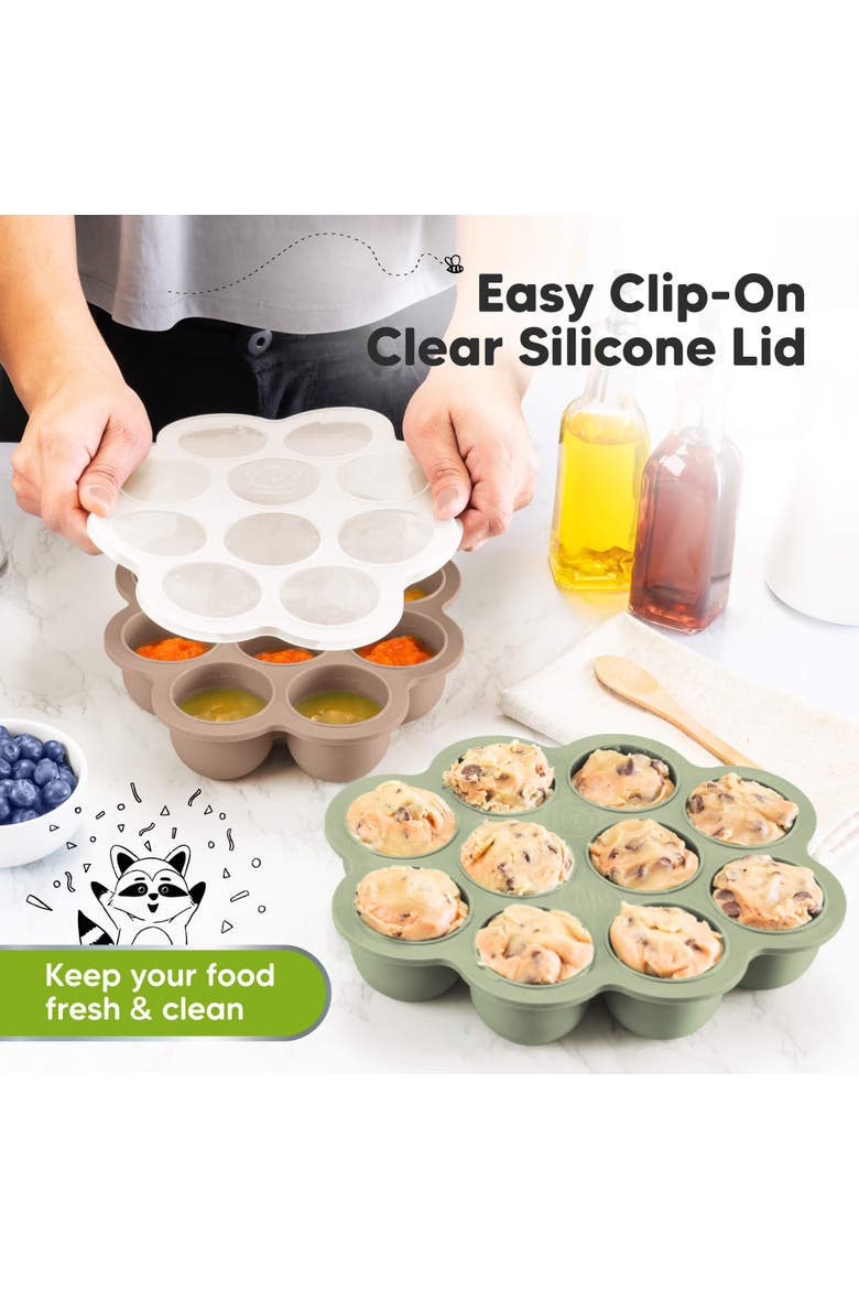 Prep Silicone Baby Food Tray, Alternate, color, Chai Latte/Sage