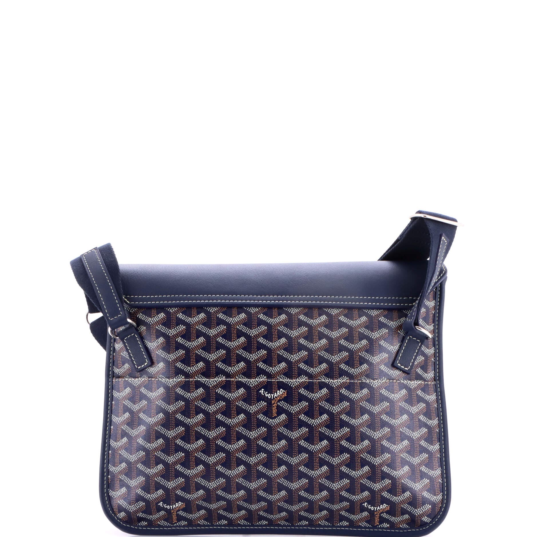 Pre-Owned Goyard Coursier Messenger Bag Coated Canvas and Leather, Alternate, color, Blue