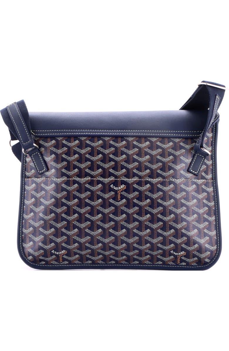 Pre-Owned Goyard Coursier Messenger Bag Coated Canvas and Leather, Alternate, color, Blue