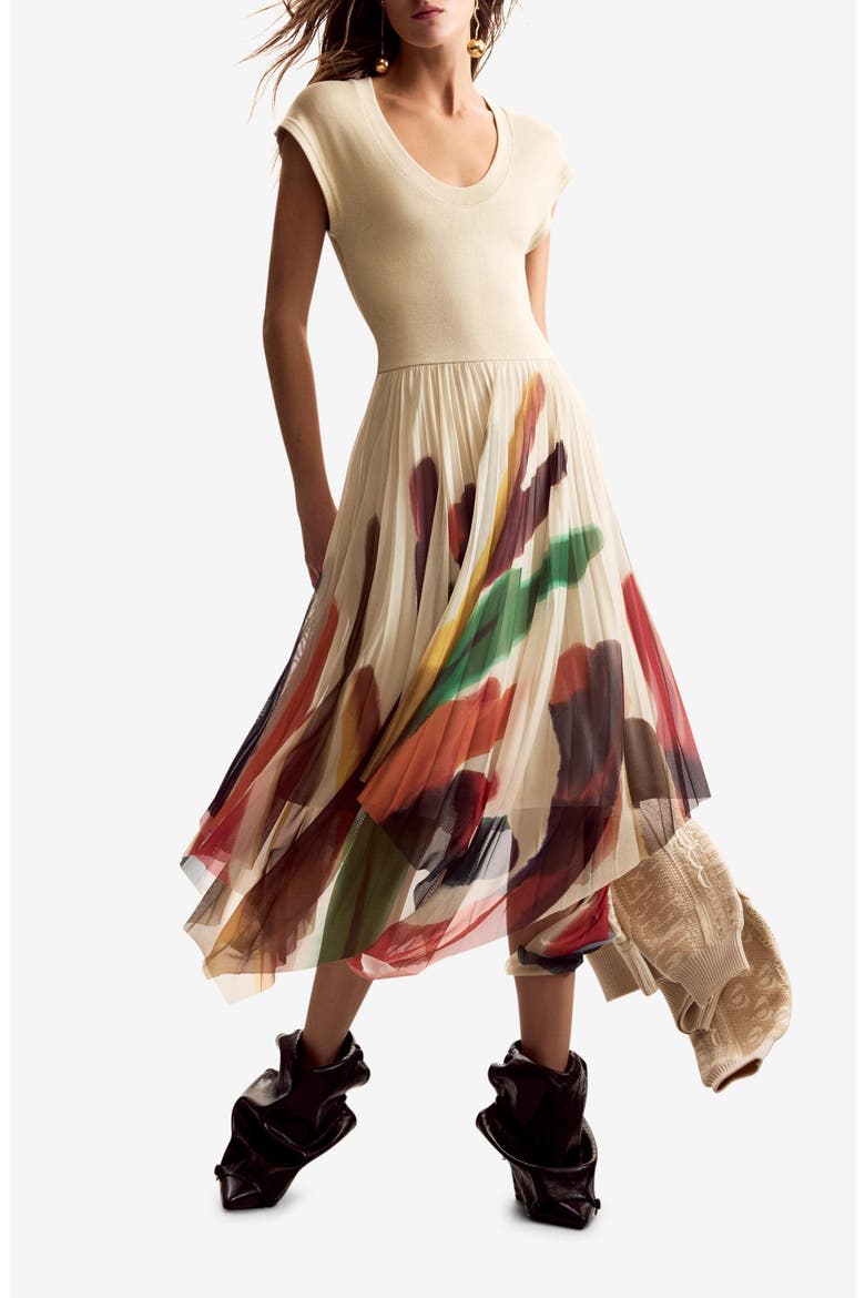 Handkerchief Hem Dress, Main, color, OFF WHITE