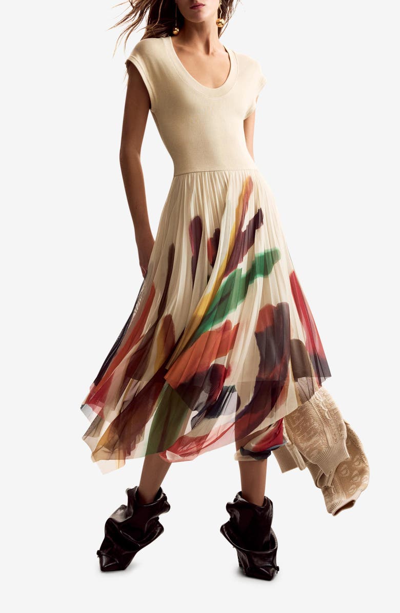 Desigual Handkerchief Hem Dress, Main, color, Off White