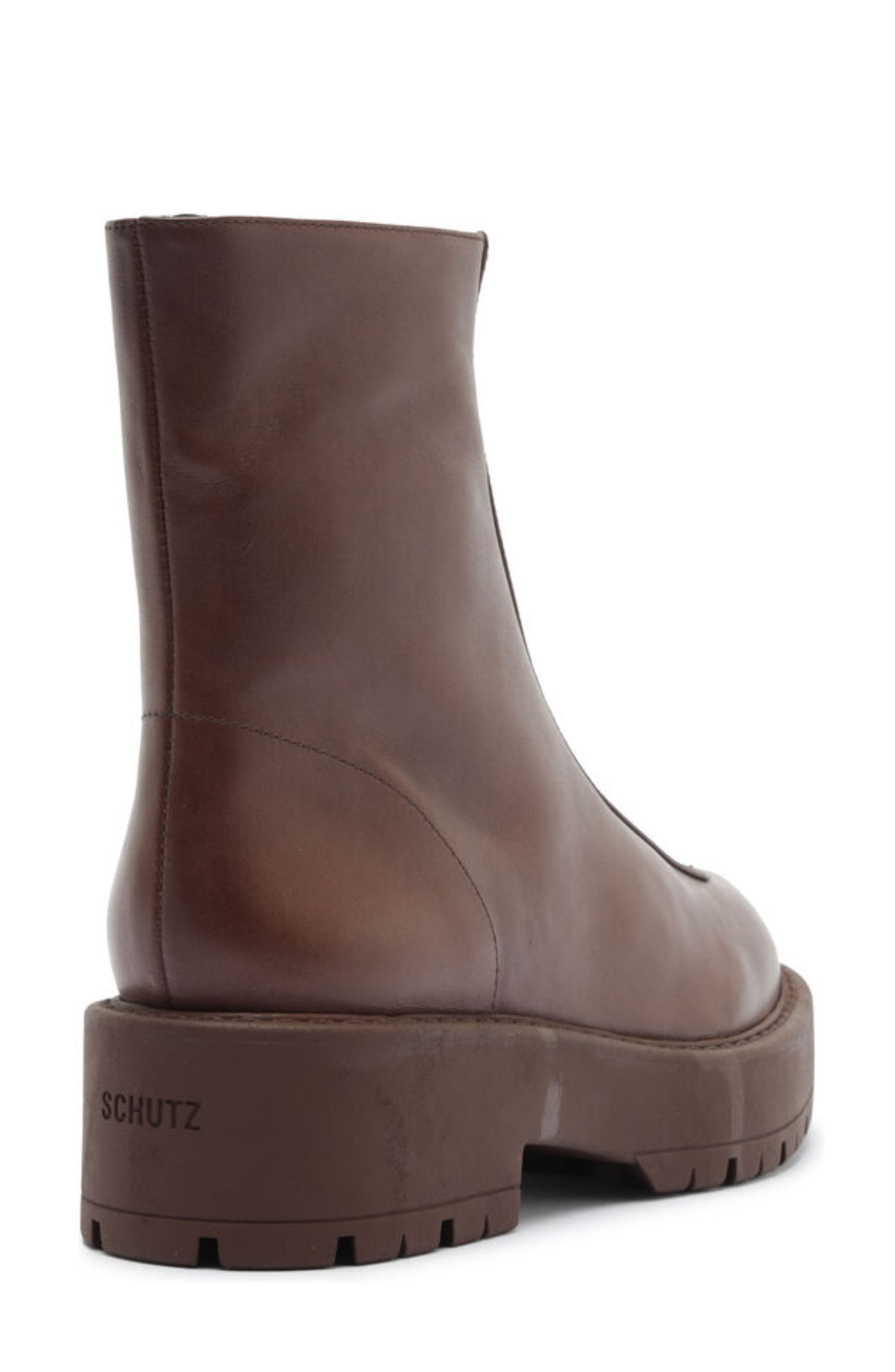 Schutz Farrah Moto Boot, Alternate, color, Root Brown