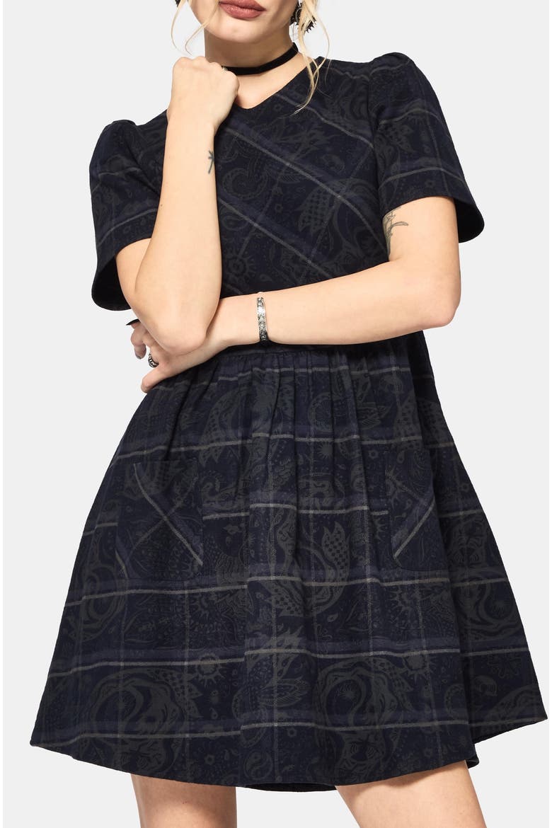 Plaith Mini Smock Dress, Main, color, Blue