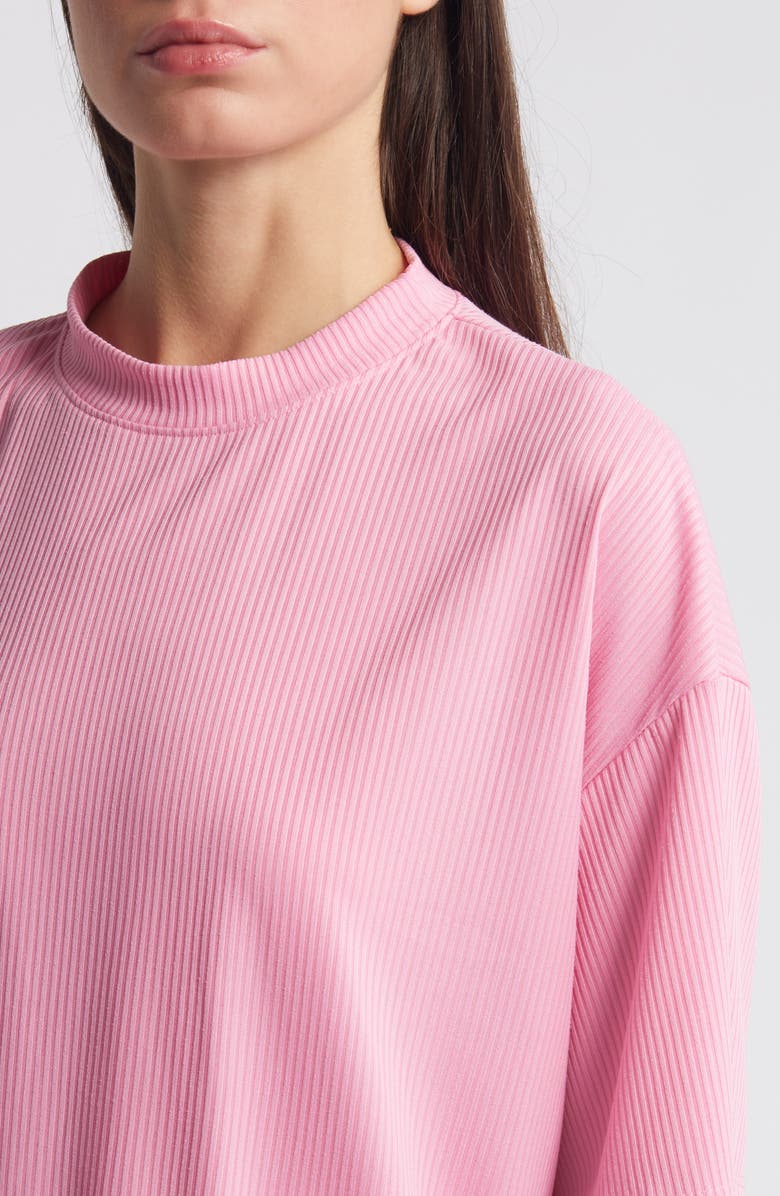 Dressed in Lala Lex Rib Oversize T-Shirt & High Waist Crop Pants, Alternate, color, Pinky Rose