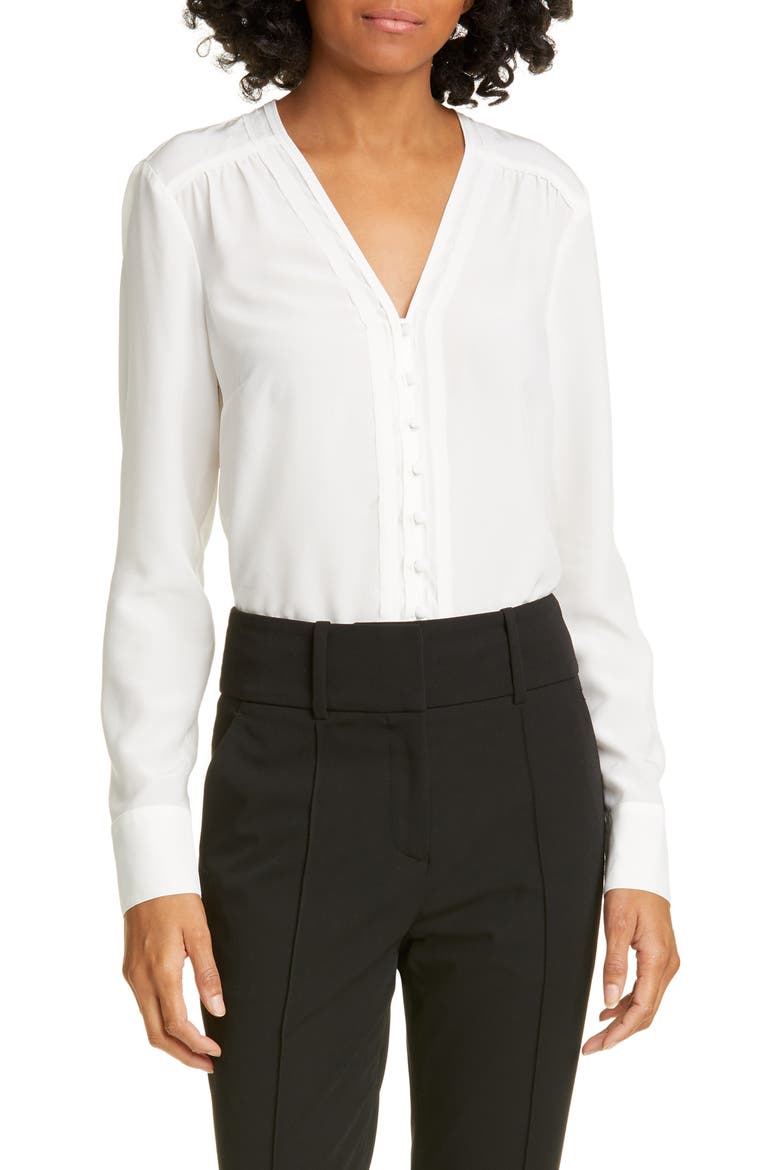 Marella Silk Blouse, Main, color, IVORY